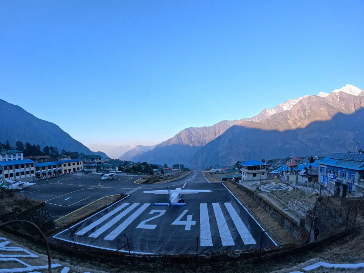 Lukla Airport take off early morning