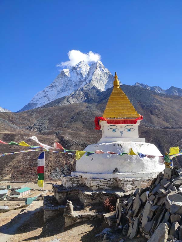 Mount Amadablam with Stupa