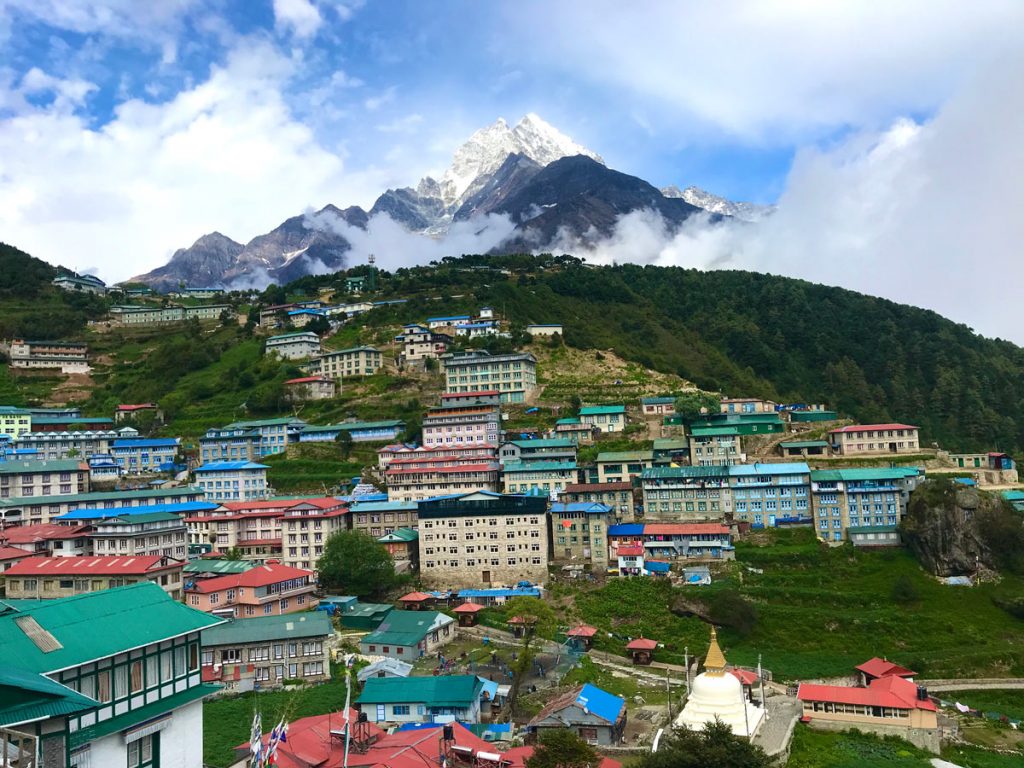 Namche Bazaar: Post-rain serenity.