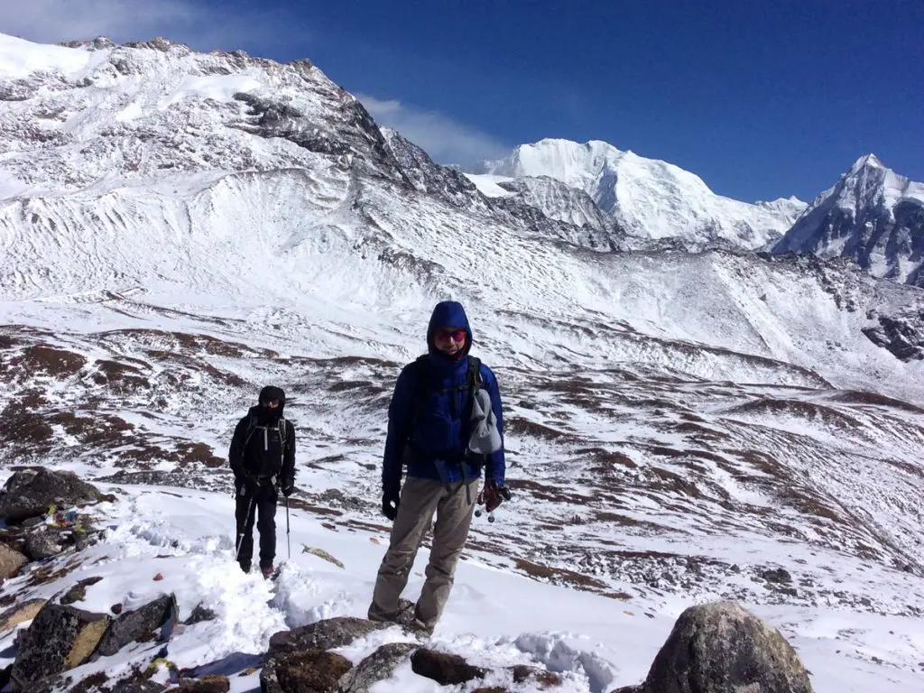 Snowy trail of Langtang Valley